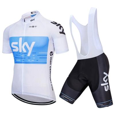 China 2021 Sky Antibacterial Short Sleeve Cycling Clothes Sets Jersey Cycling Clothes Two Piece Sets Cycle Jersey Customize Bib Shorts Cycling Jersey for sale