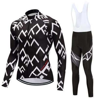 China JIUSI Anti-UV Customized Black Color Unisex Long Sleeve Cycling Tank Top And Pants Set Sport Cycling Wear for sale