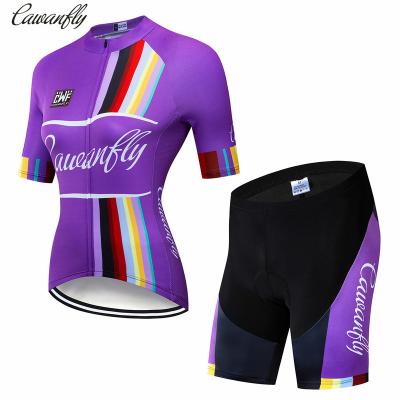 China Antibacterial Pro Women's Cycling Singlet Set Short Sleeve Road Bike Clothing Mountain Ricing Bicycle Wear for sale