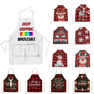 China Rich Styles Wholesale Custom Logo Cooking Aprons Digital Printing Christmas Kitchen Apron For Kitchen Baking Baking Accessories Bib Aprons for sale