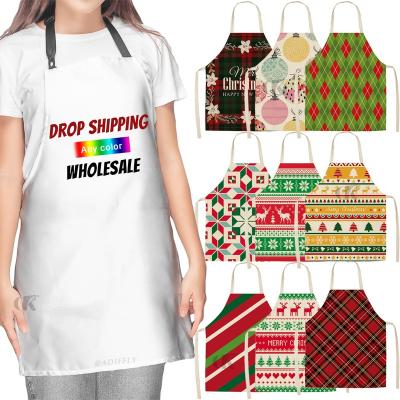 China Rich Styles Hot Sale Customized Printing Aprons Wholesale Designer Christmas Aprons Kitchen Baking Long Aprons Chef Accessories Bib for sale