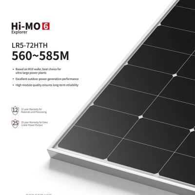 China Silver Longi Hi-MO 6 LR5-72HTH 560W 570W 580W PV Panel Solar Panel Solar Power System Solar Panel Frame View Panel for sale