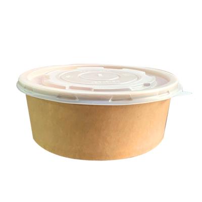 China Hot Selling Disposable Waterproof Paper Soup Rice Food Fruit Wrapping Paper Water Salad Bowl With PP Lid for sale