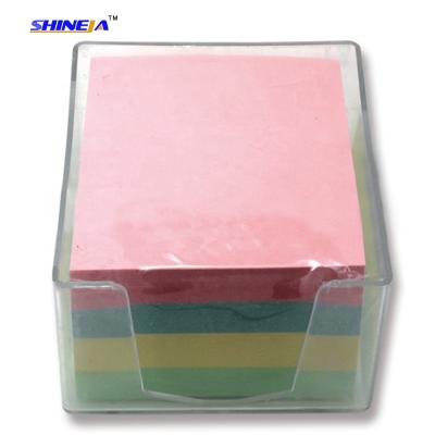 China Self Adhesive Colorful Assorted Memo Pad Notes With Plastic Box In Custom Logo for sale