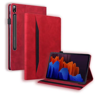 China For iPad / For Sumang Multi Viewing Angles Leather Smart Case Folding Stand Folio Case For Galaxy Tab S7 Plus 2021 for sale