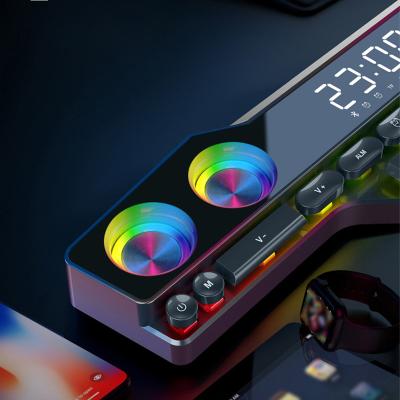 China Professional Yes Table RGB Speaker Alarm Clock Temperature Glow Colorful Lights USB, TF, AUX., FM Mode, Microcomputer Mode for sale