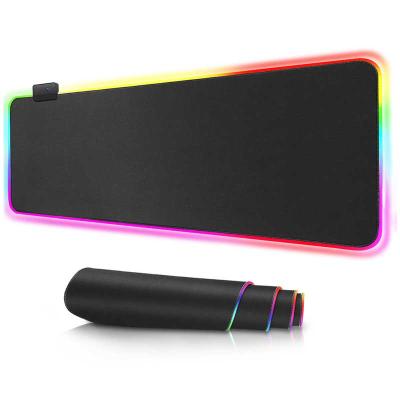 China Customizable Large RGB Mouse Pad Anti-Slip Luminous Gaming Mouse Pad Computer Desk Pad for Keyboard and Mouse for sale