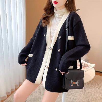 China high quality Anti-wrinkle cardigan crossover sweater long sleeves knitted women's sweater tracksuit tops for sale