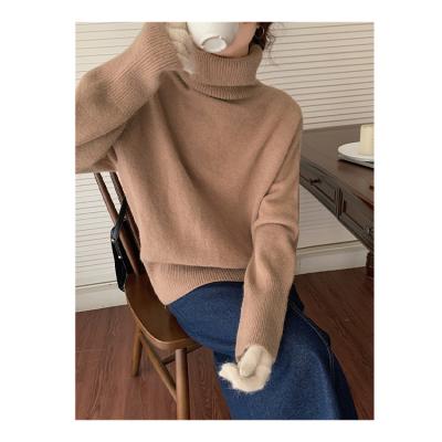 China Newest Design Anti-Wrinkle Top Quality Women's Sweaters Turtle Neck Sweater High Neck Acrylic Sweater for sale