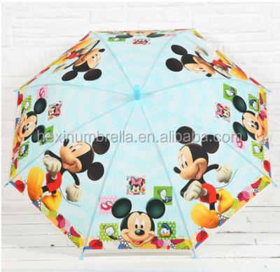 China Polyester OEM Kids Umbrella Child Automatic Open Umbrella Mickey Mouse for sale