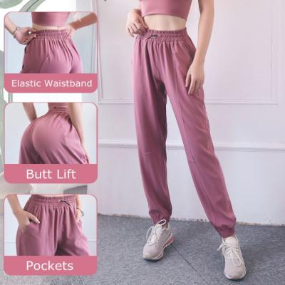 China High Waist Pockets Sports Tracksuit Women Patchwork Drawstring Breathable Loose Casual Sportswear Cargo Jogger Pants for sale