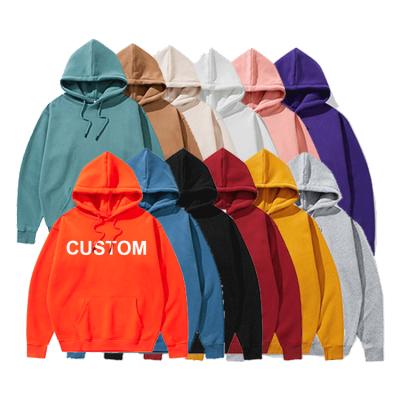 China Anti-pilling Cotton Men's Hoodies Unisex Thick Sweatshirts Custom Logo Oversized Pullover Blank Plain for sale