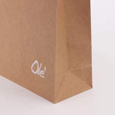 China Recyclable Recyclable Kraft Paper Bag With Handle Custom Logo Printed Reusable Paper Shopping Bags for sale