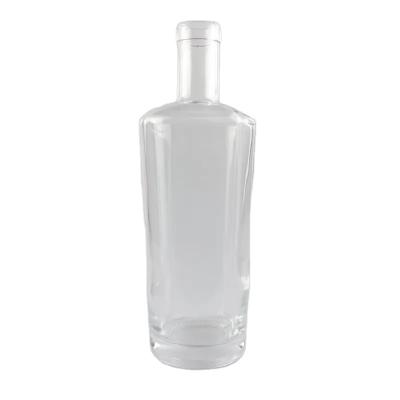 China Customized Drink Shape 750ml Flint Vodka Glass Bottle Extra Hot Sale In Mexico Empty Glass Bottle With Cork for sale