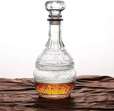 China Beverage crystal glass decanter for red wine with pagoda pattern 500ml for sale