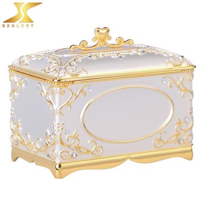 China Vintage Classic Elegant Luxury Metal Jewelry Box Custom Trinket Display Boxes Drio Breastplate Zinc Alloy Jewelry Gift Box Customizable for sale