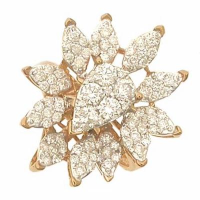 China Best Quality FASHIONABLE Selling Solid Gold Elegant Women's Ring Rose Gold Natural Diamond Ring The Real Wedding Jewelry for sale