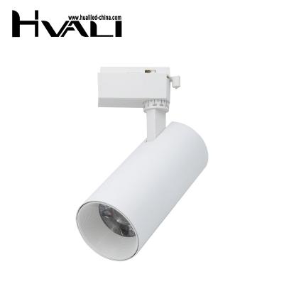 China Retail shop HUALI Hot Sales Indoor Black White 15W 20W 30W Outfit shop LED rotate adjustable spotlight COB led commercial track light for sale