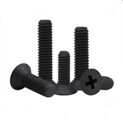 China Pan In Stock Cross Countersunk Countersunk Head Polyamide Nylon Plastic Screw High Quality PA66 Black/White for sale