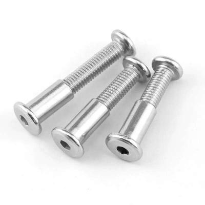 China Cold Formed Nickel Plated Combination Furniture Male Female Socket Hex Pan Customized Carbon Steel Connecting Screw for sale