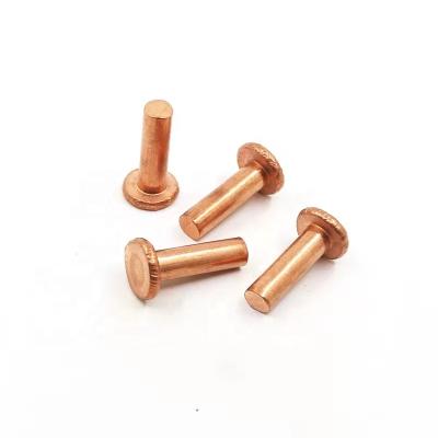 China ZINC for Brake Linings and Clutch Linings Copper Flat Head Solid Rivet DIN 7338 A for sale