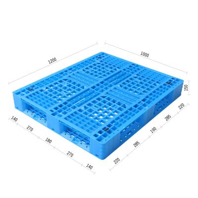 China Four Way Entry LINKIND 1200x1000x150mm HDPE Six Runners Size Euro Blue Heavy Duty Recycled Plastic Pallet For Sale TP-1210WT for sale