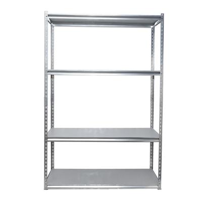 China Double Sided China Made Warehouse Shelf 4 Tier Metal Garage Storage Industrial Shelves Height Adjustable Boltless Shelving Rack ZW-ZY4E for sale