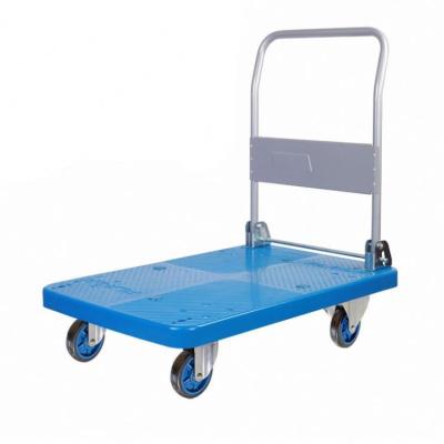 China Wholesale Universal Plastic Rubber Trolley and China PP Wheeled Foldable Durability Usability Platform PLA250P-DX Folding Hand Truck for sale