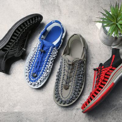 China Anti-Slippery Size 48 2022 Designer Sandals Large Size Causal Sandals Woven Shoe Beach Fitness Walking Shoes For Men for sale