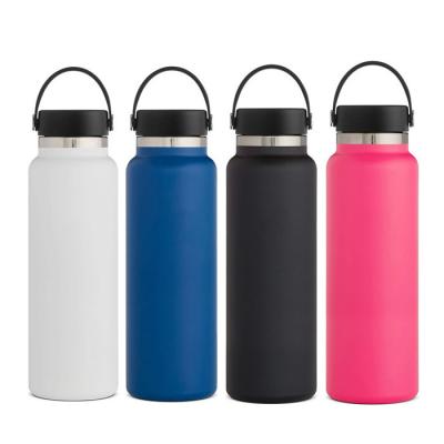 China New Arrivals 40oz Hydraulic Thermos Flask Double Wall Stainless Steel Sustainable Thermal Wide Mouth Water Bottle With Flex Cap for sale