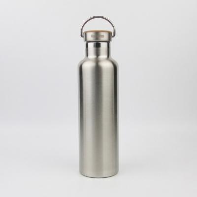 China Amazon klean insulated stainless steel double wall sustainable vacuum kanteen water bottle with bamboo lid for sale