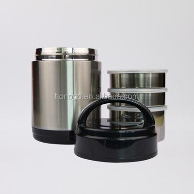 China 1500ml viable three layers stainless steel homie food bowls vacuum insulated flask container for outdoor school use for sale