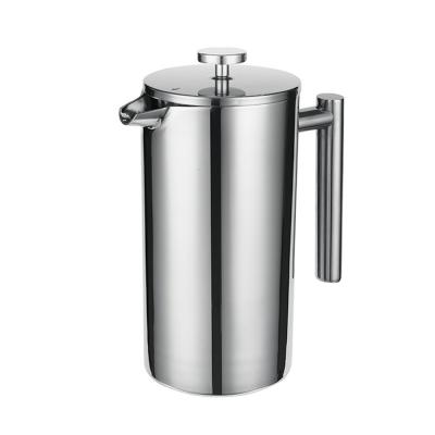 China WITH LID Amazon Hot Sale Double Wall 304 Stainless Steel Press Coffee Maker 800ml French French Tea Maker for sale