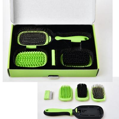 China New Design Sustainable 5 in 1 Pet Grooming Kit for Dogs and Cats Dual Sided Pet Grooming Brush Detachable Pet Brush for sale