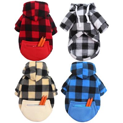 China Hot Selling Multi Color Plaid Dog Sweater Classic Pet Apparel Autumn And Winter Pocket Zipper Sportswear for sale