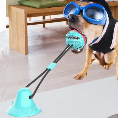 China Fun Viable Interactive Pet Chew Bite Ball Molar Toy With Suction Cup Dog Tooth Tool Dog Cleaning Toy for sale