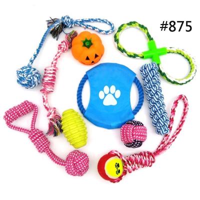 China Viable Manufacturer Wholesale 12 Packs Durable Dog Rope Toys Kit Chew Dog Toy Set Interactive Dog Toy for sale