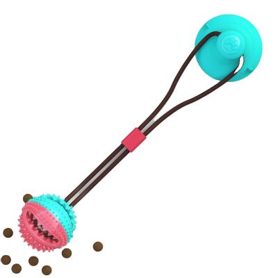 China Viable Maker Interactive Dog Bite Chew Ball On Rope Dog Toy With Suction Cup Dog Rope Training Toy for sale