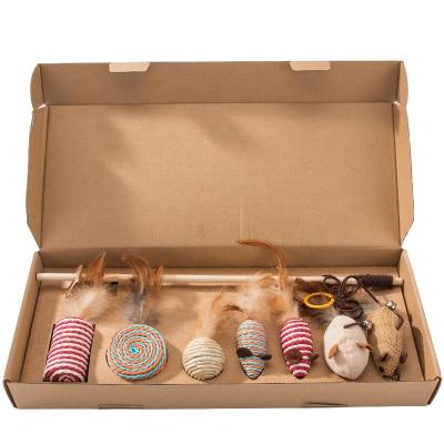 China Manufacturer Hot Selling Interactive Cat Toy Set 7 Pcs Viable Mouse Toy Gift Box For Best Cat Toy Ever for sale