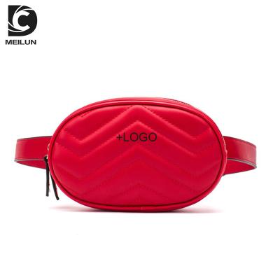 China Water Proof Wholesale PU Bag Women Pussy Pack Red Leather Worthless Waist Bag Worthless Waterproof Bag With Custom Logo for sale