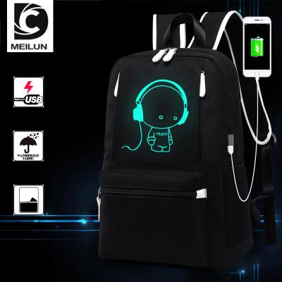 China With USB DC.MEILUN Hot Selling Durable Large Capacity Children School Bags School Luminous Backpack for sale