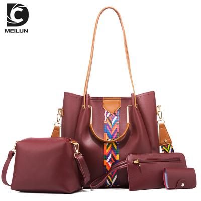 China Hot Sale Women Luxury Handbags Fashion Bags PU Leather Handbag Sets 2021 for sale