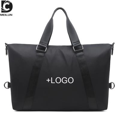 China Lightweight Custom High Quality Waterproof Tote Travel Sports Bag Overnight Weekend Duffel Bags Black Unisex With Logo for sale