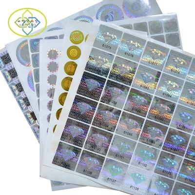 China Waterproof 3d hologram security anti-counterfeit label sticker clear private vacuum sticker custom for sale