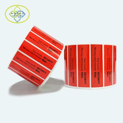 China Waterproof Custom Self-adhesive Self-adhesive Open Tamper Logo Tamper-evident Logo Stickers Anti-Counterfeiting Roll Waterproof for sale