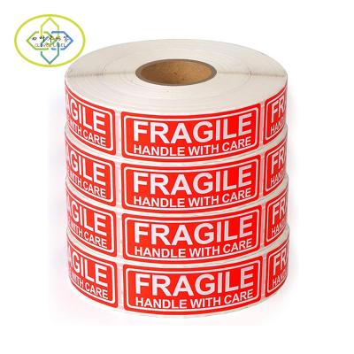 China Barcode Permanent Adhesive Fragile Stickers Handle With Care Warning Shipping Label for sale