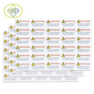 China Custom Printing Scratch-Up Safety Risk Warning Sticker Labels Sign Stickers Fragile Adhesive Paper Sheets for sale