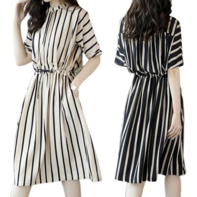 China Breathable Women Bohemian Maxi Dresses Summer Stripe Beach Dress for sale