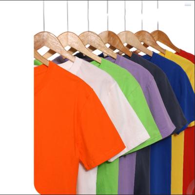 China Cotton 200g 100% Breathable 35 Color Round Neck T-shirt Big Short Sleeve Men And Women Blank Custom T Shirt for sale