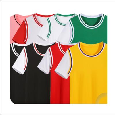 China Quick-Dry Mesh Fabric 200g Round Neck T-shirt Color-blocking Men And Women All Sports Custom Tank Top Short Sleeves for sale